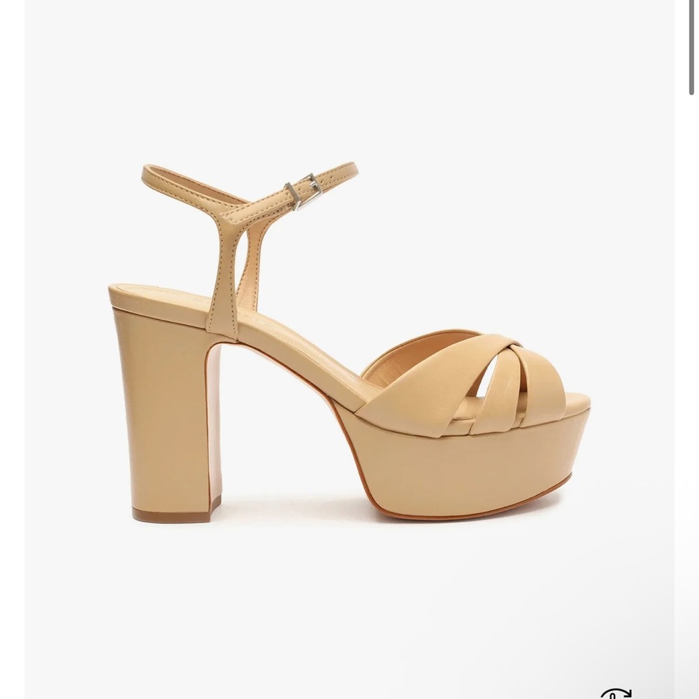 Schutz Keefa Leather Nude Platform Sandal